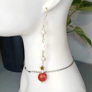 BOGO EARRINGS Statement Freshwater Pearl Coral, Seashells, Moon & Stars Earrings